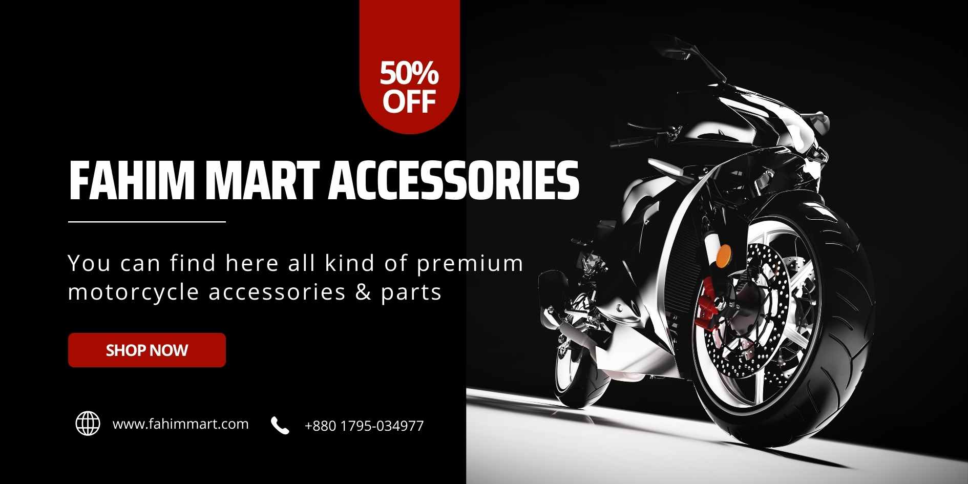 Bold Black Sport Motorbike Landscape Banner