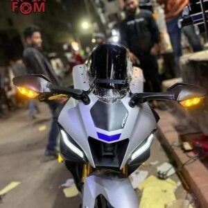 Motorcycle Rear View Mirrors with LED Lights Side Indicator