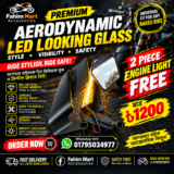 Premium Aerodynamic LED Looking Glass for Motorcycle